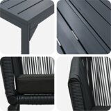  Set za obedovanje u vrtu 7 pcs Crna Veliki Metal | shoptok.hr