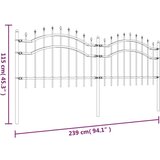 vidaXL Vrtna ograda sa šiljcima crna 115 cm od čelika obloženog prahom | shoptok.hr