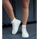 Gemre Beige long leather sneakers Carassai | Shoptok.si
