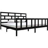 Furnova Posteljni okvir črn iz borovine 200x200 cm, (21941672) | Shoptok.si