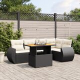 vidaXL 6-dijelni set vrtnih sofa s jastucima crni od poliratana | shoptok.hr