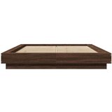  Posteljni okvir z LED lučkami rjavi hrast 120x190 cm inž. les, (21142721) | Shoptok.si