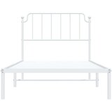 Metalni Kovinski posteljni okvir z vzglavjem bel 100x190 cm | Shoptok.si