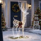  3D Božićni irvas LOVIISA 560 LED lampica Hladno bijela - Prozirni konop 96 x 40 x 180 cm | shoptok.hr