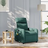 vidaXL Masažni naslanjač temno zeleno blago | Shoptok.si