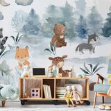  Foto tapeta - Forest Games - Animals in a Forest Painted in Watercolours 250x175 Vodootporna | shoptok.hr