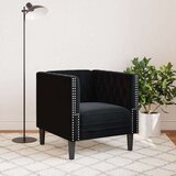 vidaXL Fotelja Chesterfield crna baršunasta | shoptok.hr