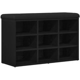 vidaXL klupa za cipele crni hrast drvena ploča 80 x 30 x 48 cm | shoptok.hr