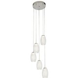 Searchlight Cyclone Viseča svetilka s 5 lahkimi kapljicami, prozorno steklo 3000K, (22100726) | Shoptok.si