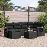 vidaXL 7-dijelni set vrtnih sofa od poliratana s jastucima crni | shoptok.hr