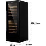 Klarstein Barossa 77 vinska vitrina, 48 cm, 77 steklenic, 2 coni, črna - | Shoptok.si