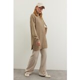 Trendyol Mink Stand Up Collar Corduroy Knitwear Sweater | Shoptok.si