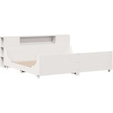  Posteljni okvir brez vzmetnice bel 200x200 cm trdna borovina, (21611444) | Shoptok.si