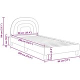  Otroški posteljni okvir z vznožjem krema 90 x 200 cm Žamet, (5000104802) | Shoptok.si