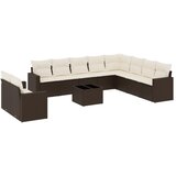  11-dijelni set vrtnih sofa od poliratana s jastucima smeđi | shoptok.hr