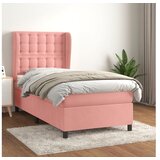  Box spring postelja z vzmetnico roza 100x200 cm žamet | Shoptok.si