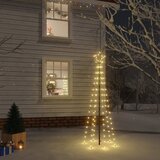 vidaXL Božično drevo s konico 108 toplo belih LED diod 180 cm | Shoptok.si