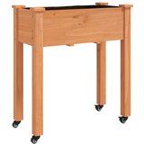 vidaXL Korito s podlogo in kolesi rjavo 71x37x80 cm trden les jelke, (20981719) Cene