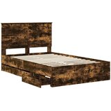  Krevetna konstrukcija s ladicama Dimljeni hrast 120 x 190 cm | shoptok.hr