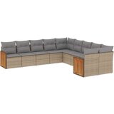 vidaXL 10-dijelni set vrtnih sofa s jastucima bež od poliratana | shoptok.hr