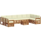  Set vanjskih sofa 11 kom. Bijela i krem Poliester | shoptok.hr