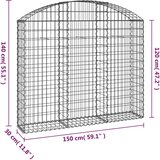  Gabionska košara s lukom 150x30x120/140 cm pocinčano željezo | Eponuda.com