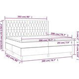  Box spring s madracem LED svjetlosivi 200x200 cm tkanina | shoptok.hr