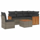 Maison Chic Seti vrtnega pohištva - Vrtna garnitura - Vrtni pohištvo set 6-delna z blazinami siv poli ratan, (21804214) | Shoptok.si