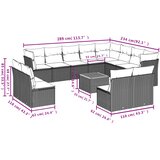 13-dijelni set vrtnih sofa s jastucima poliratan crni | shoptok.hr