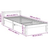  Okvir kreveta bez madraca 90 x 200 cm od masivne borovine | shoptok.hr