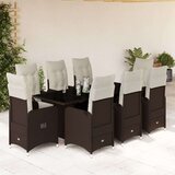 vidaXL Vrtna bistro garnitura 9-delna z blazinami rjav poli ratan | Shoptok.si