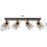  Brilagi - Spot svetiljka HYGGE 4xE14/15W/230V crna/zadimljena | Eponuda.com