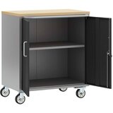 Radna klupa s policom s kotačem Crna i Siva 75 x 45 x 85 cm | shoptok.hr