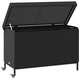  Vrtna kutija za pohranu s kotačima crna 110x55x73 cm | Eponuda.com