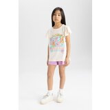 Defacto girl's Printed Short Sleeve Pajama Set with Shorts Cene