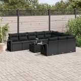 vidaXL 11-dijelni set vrtnih sofa od poliratana s jastucima crni | shoptok.hr