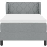 vidaXL Box Spring Postelja z Blazino Svetlo Siva 90x190 cm Tkanina | Shoptok.si