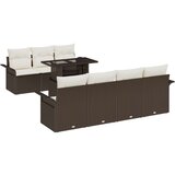  8-dijelni Vrtni Sofa Set s Jastučićima Smeđa Poli Ratan | shoptok.hr