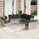  11-dijelni set vrtnih sofa poliratan s jastucima svijetlosivi | shoptok.hr
