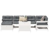 7-dijelni set vrtnih sofa bijeli od masivne borovine | shoptok.hr