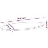 vidaXL Stolna ploča tamnosmeđa 100x50x2 cm ovalna masivna hrastovina | shoptok.hr