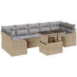 vidaXL 8-dijelni set vrtnog sofa s jastučićima bež poli ratan, 2-sjedna vrtna sofa s jastučićima bež poli ratan Cijene
