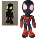marvel: amazing friends - spiderman miles morales plišana figura s očima koje svijetle u mraku 25cm