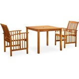  3-dijelni vrtni blagovaonski set od drva bagrema s jastucima | shoptok.hr