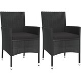  3-dijelni vrtni bistro set od poliratana s jastucima crni Crna | Shoptok.si