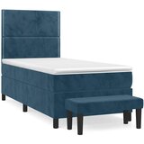 Box spring krevet s madracem tamnoplavi 100x200 cm baršunasti | shoptok.hr