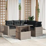 Maison Chic Seti vrtnega pohištva - Vrtna garnitura - Vrtni pohištvo set 6-delna z blazinami siv poli ratan, (21804044) | Shoptok.si