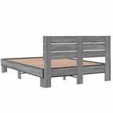  Okvir kreveta boja hrasta 120x200 cm konstruirano drvo i metal Siva 120 x 200 cm | Shoptok.si