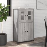 vidaXL Visoka omarica siva sonoma 62x32x106,5 cm inženirski les | Shoptok.si