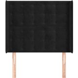  Uzglavlje s ušima crni 103x16x118/128 cm baršunasti | shoptok.hr